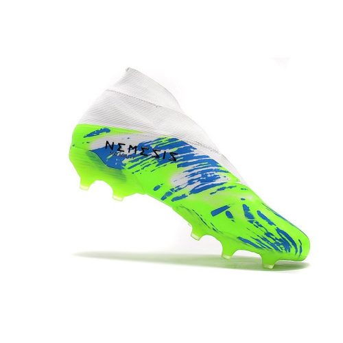 fodboldstøvler til mænd adidas Nemeziz 19+ FG Hvid Grøn Blå_9.jpg